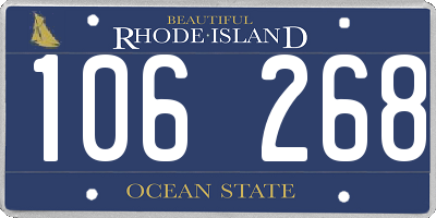 RI license plate 106268
