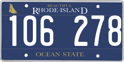 RI license plate 106278