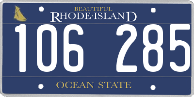 RI license plate 106285