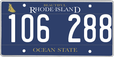RI license plate 106288