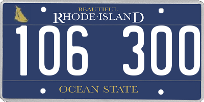 RI license plate 106300