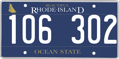 RI license plate 106302