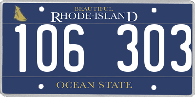 RI license plate 106303
