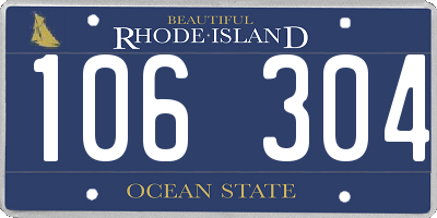 RI license plate 106304