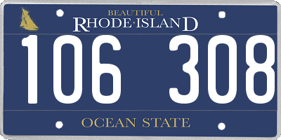 RI license plate 106308