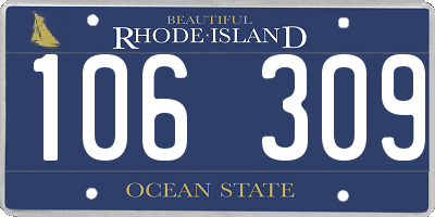 RI license plate 106309