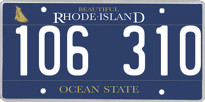 RI license plate 106310