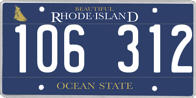 RI license plate 106312