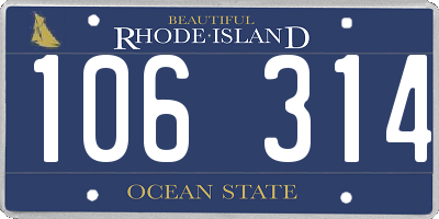 RI license plate 106314