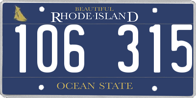 RI license plate 106315