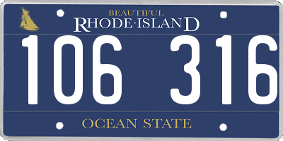 RI license plate 106316