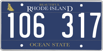 RI license plate 106317