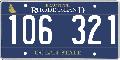 RI license plate 106321