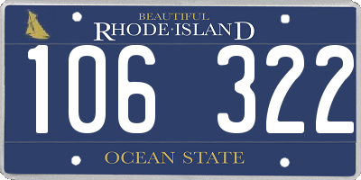 RI license plate 106322