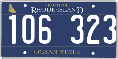 RI license plate 106323