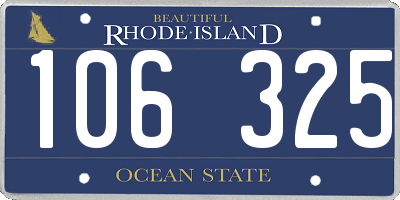 RI license plate 106325