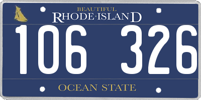 RI license plate 106326