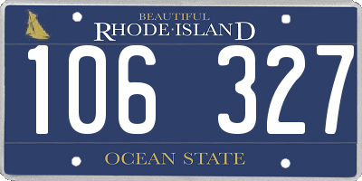 RI license plate 106327