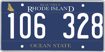 RI license plate 106328