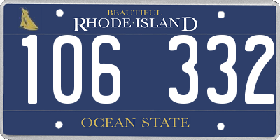 RI license plate 106332
