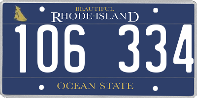 RI license plate 106334