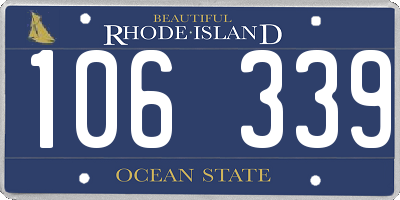 RI license plate 106339