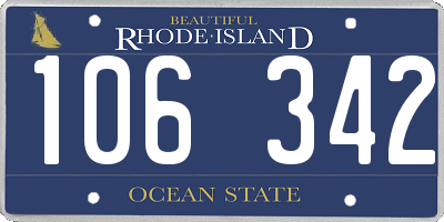 RI license plate 106342