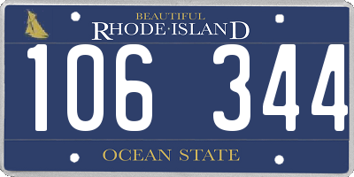 RI license plate 106344