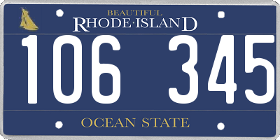 RI license plate 106345