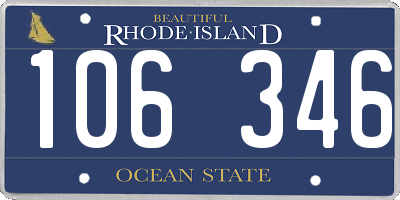 RI license plate 106346