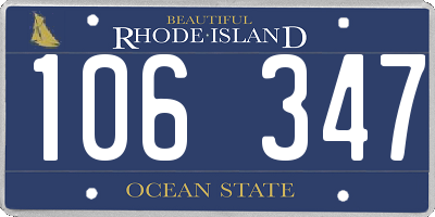 RI license plate 106347