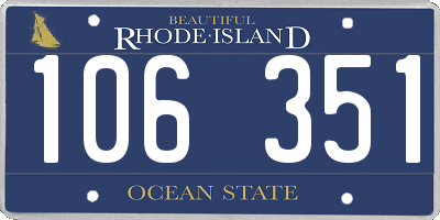 RI license plate 106351