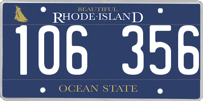 RI license plate 106356