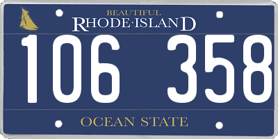 RI license plate 106358
