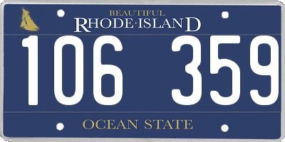 RI license plate 106359
