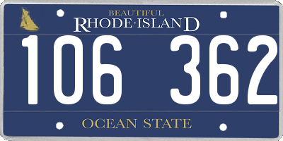 RI license plate 106362