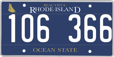 RI license plate 106366