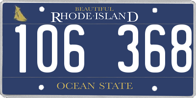RI license plate 106368