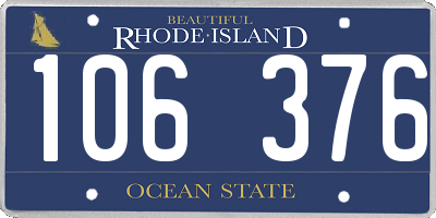 RI license plate 106376