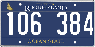 RI license plate 106384
