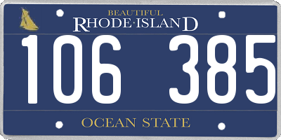 RI license plate 106385