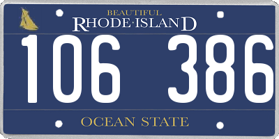 RI license plate 106386