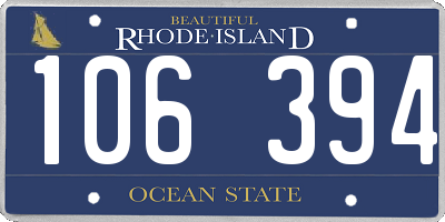 RI license plate 106394