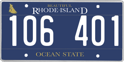 RI license plate 106401