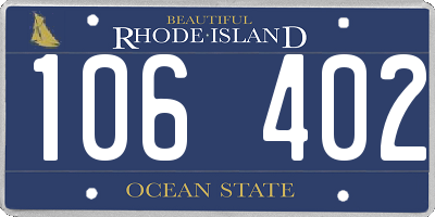 RI license plate 106402