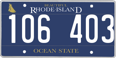 RI license plate 106403