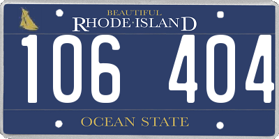 RI license plate 106404
