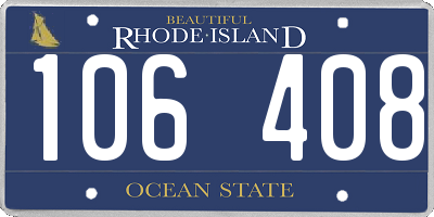 RI license plate 106408