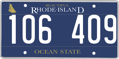 RI license plate 106409