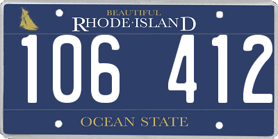 RI license plate 106412